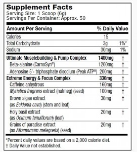 Shatter SX-7 Ingredient Label